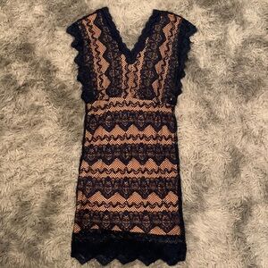 Shinestar lace mini dress